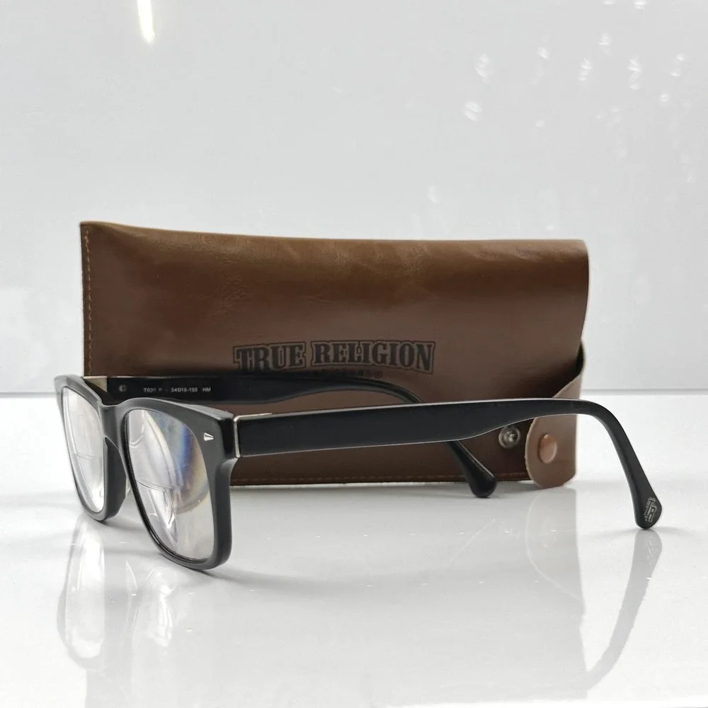 True Religion Eyeglasses Mens 54-18-155 Black Plastic T030 B Full Rim Square